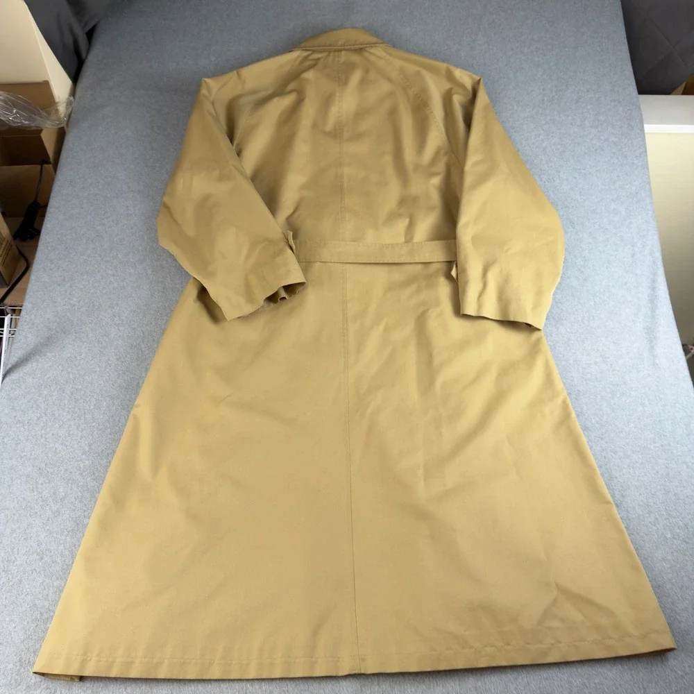 Vintage Polo Ralph Lauren Reversible Trench Coat Khaki Plaid Mens Large Belted